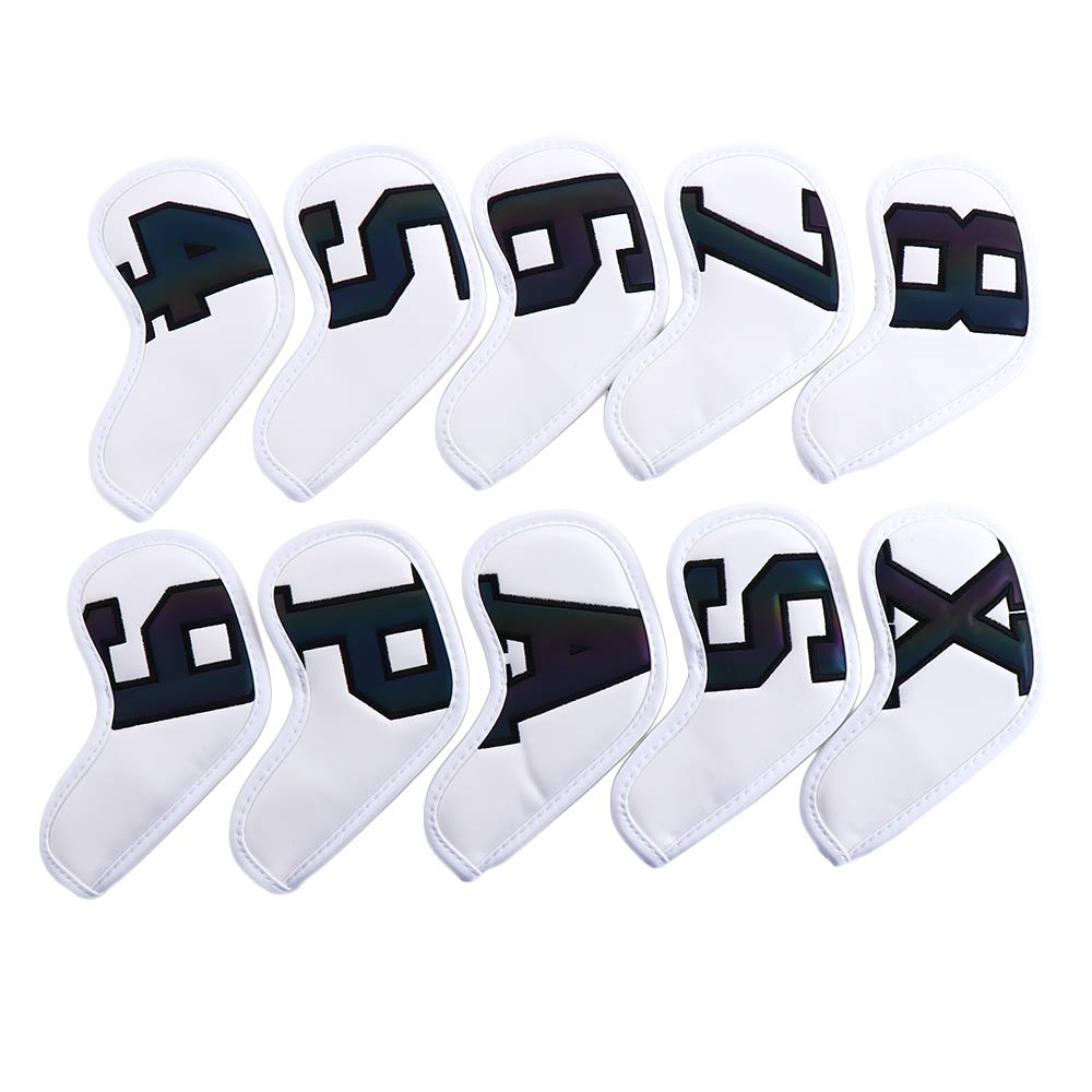 6 Clors Men and Women 4-9 ASPX PU Leather High-end Protective Cover Golf Wedge Cover Golf Iron Covers Golf Club Head Covers