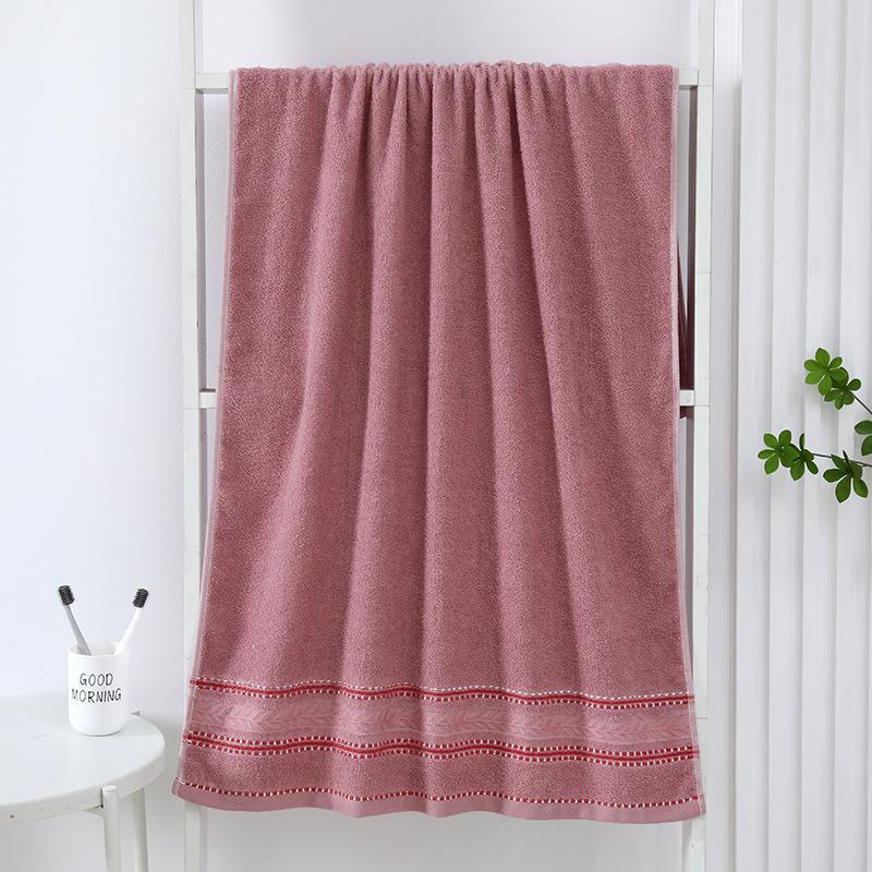 

1 шт. Простыня банная хлопковая прочная и впитывающая - Быстросохнущее полотенце для большой ванной - Гостиничные банные принадлежности 70x140cm розовый
