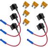 5PCS Car Add-a-Circuit Fuse Tap Adapter, 12V Mini Blade Fuse Tap Adapter Kit with 15 Amp Blade Fuses, Expandable Automotive ATM APM Fuses Holder for