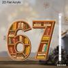 2D Flat 67-Shaped Acrylic Decoration Sign, Bow, Love, Gift, Holiday Gift, Suitable for wall decoration, porch, room, villa, accents Home, Hallway, or