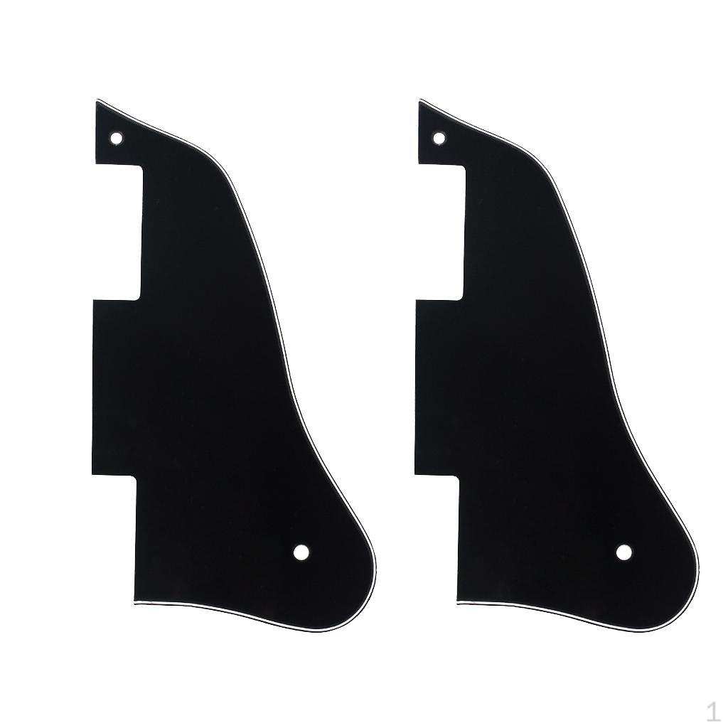2 Pieces Pickguard Scratch Plate for 35 Guitar Parts Black