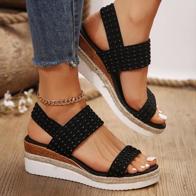 New Arrival Platform Wedge Sandals for Women 2024 Summer New Fashion Trend Braided Espadrille Women's Sandals Sandalias Mujer