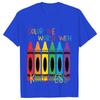 Color The World with Kindness T Shirt for Women Clothing Back To School Tops Teachers' Day Gift Harajuku Short Sleeve Tees