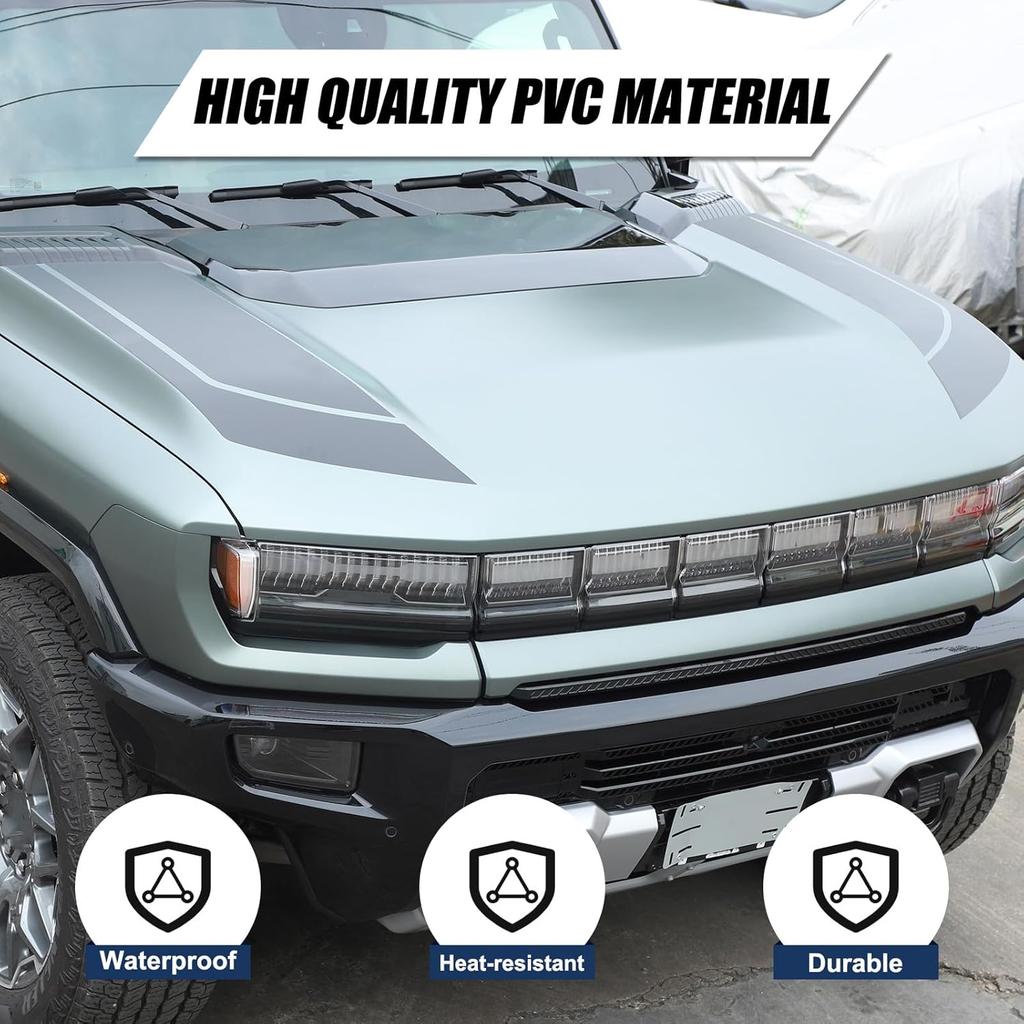 Car Hood Side Trim Sticker Decals Compatible with Hummer EV SUV Pickup 2024-2025+ Car Bonnet Sports Stripe Vinyl Decorative Decals Hummer EV