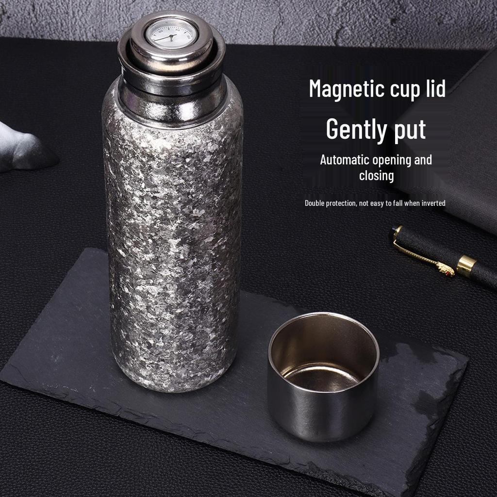 Luxury Pure Titanium Magnetic Seal Thermos Cup - Tea & Water Separator
