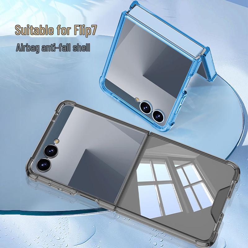 Samsung Z Flip7 Foldable Phone Case: Airbag Large Window, Creative Design, Cross-Border Compatibility