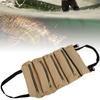 Multifunction Portable Canvas Tool Roll Up Bag Outdoor Fishing Garden Storage PouchKhaki
