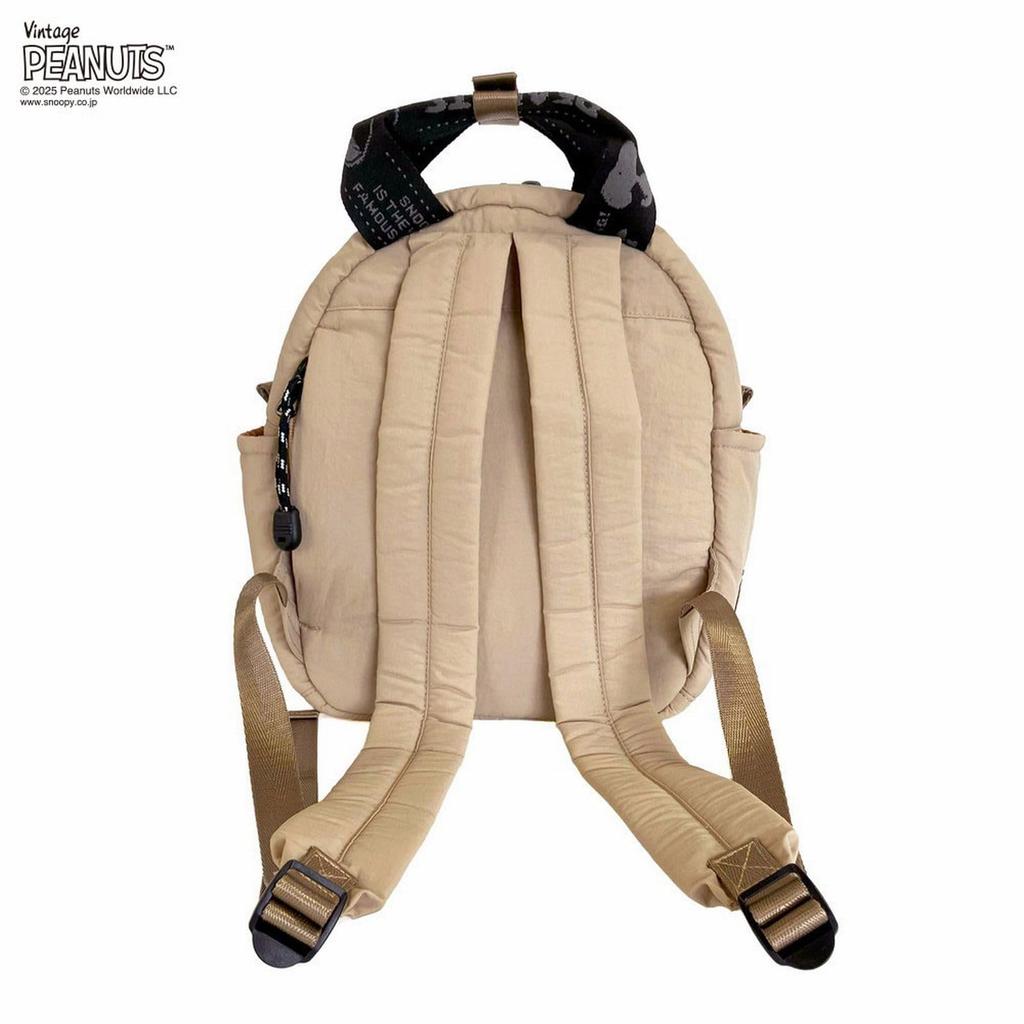 Mochila Mini Fofa Bordada Snoopy Rootote, 2 Vias, Acolchoada IP Theo-Lu, Peanuts-0S, 8453 (03 Preto Fosco)