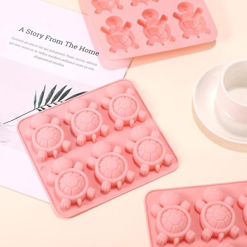 Turtle Silicone Mold Cartoon Tortoise Chocolate Gummy Candy Pudding Ice Soap Molds DIY Chocolate Making Kit Kitchen Accessories