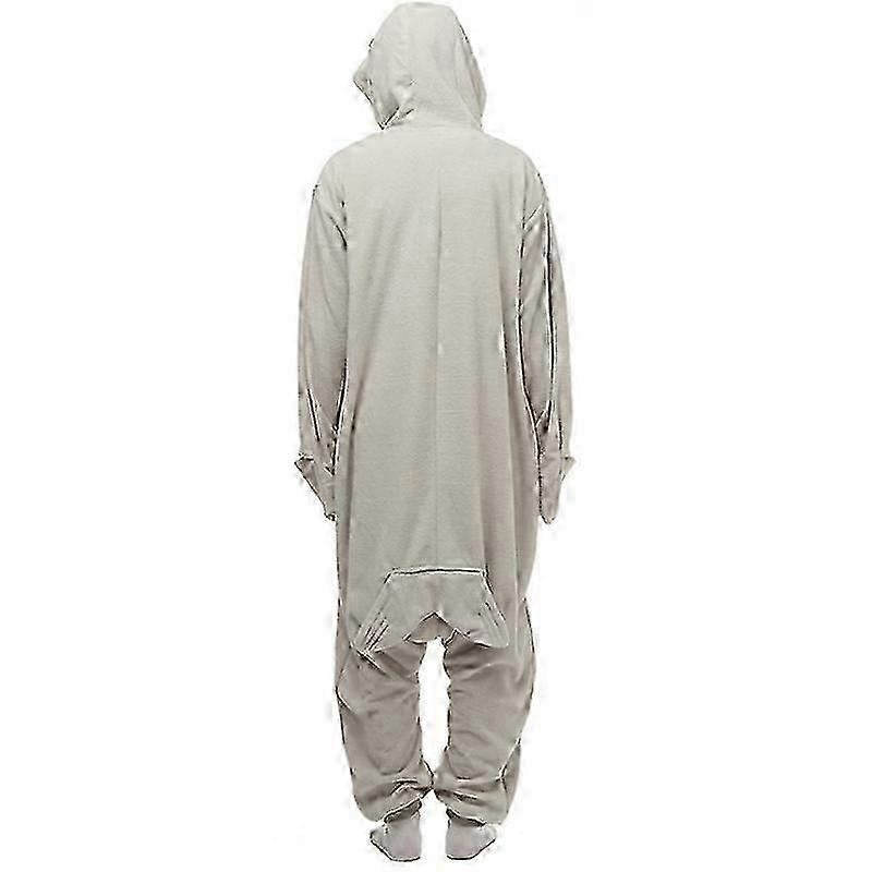 Grauer Robben Tier Cartoon Jumpsuit Pyjama Herren und Damen Haus Loungewear Kleidung