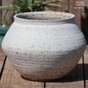 Retro White Coarse Pottery Jar - Large Bougainvillea Bamboo Turtle Back Flower Pot