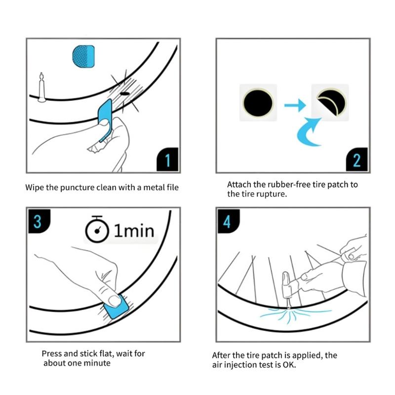 Outdoor Cycling Emergencies Repair Patches Road Bike Puncture Repair Patches for Bicycles Motorcycle Inner Tube Leaks