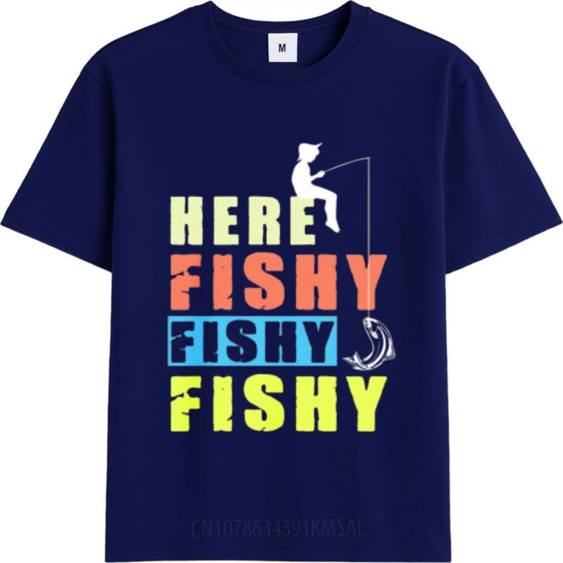 Unisex Brand Tshirt Street Wear Boys Oneck Tshirt Brand Here Fishy Fishy Fishy Cool Unisex Teeshirt Summer Fashion Top Tees