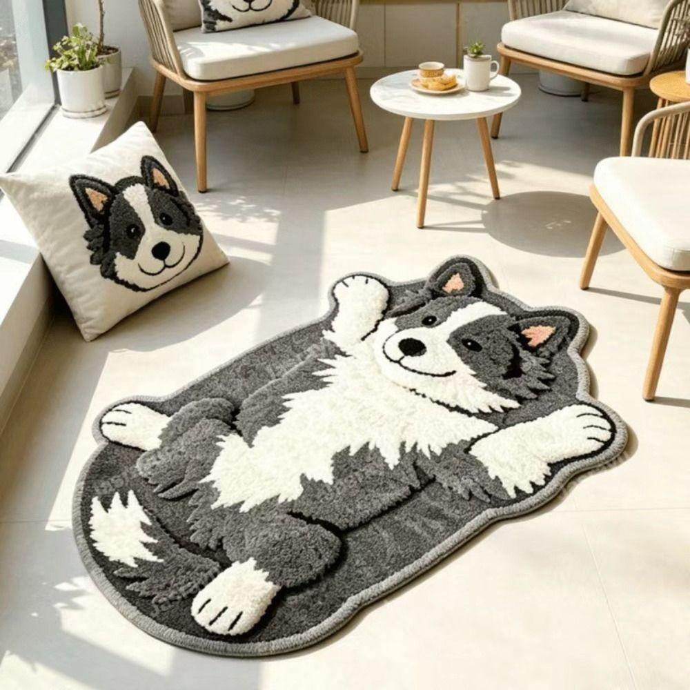 Anti-fouling Home Decor Carpet Non-Slip Cartoon Carpet Soft Dog-Shaped Area Rug  Living Rooms