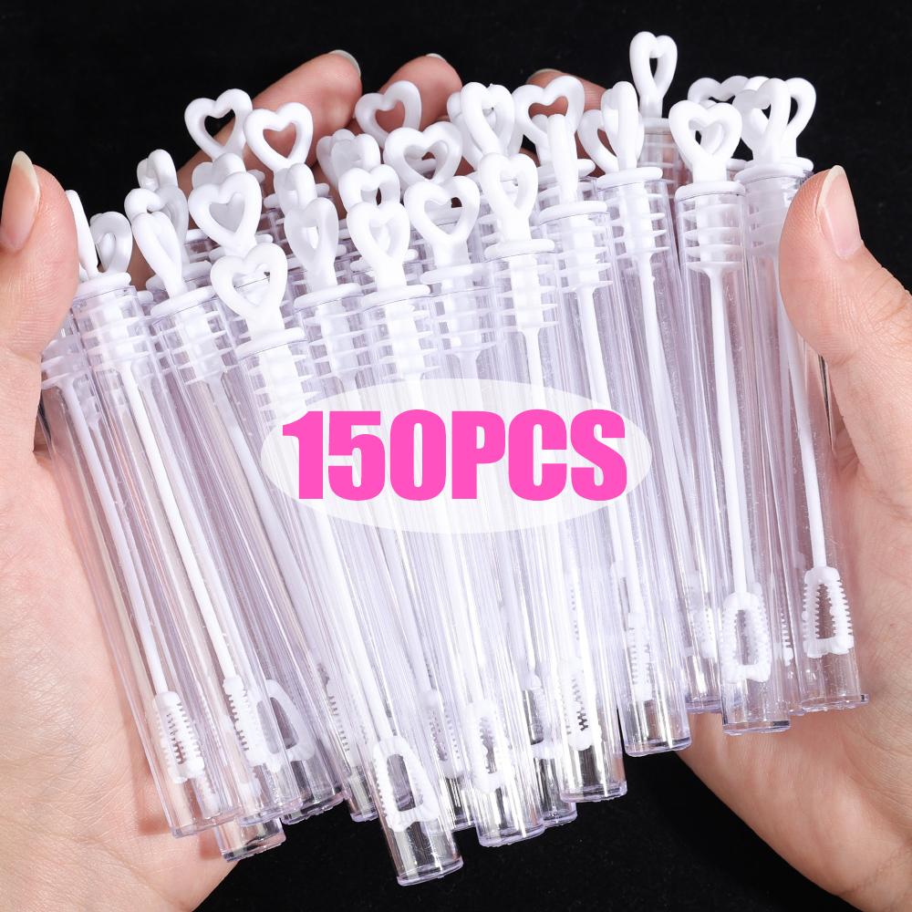 200/10x White Heart Bubble Wand Empty Bubbles Soap Bottles with Heart Handle Wedding Gifts for Guests Party Decoration Kids Toys