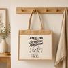 Sac cabas jute - PLANETEE - J'peux pas minimaliste - Illustration Bichon noir - Toile jute et coton - 43×33×21 cm 21 L