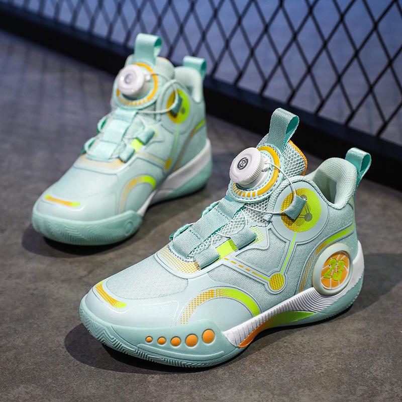 Kids' Non-Slip Basketball Training Shoes with Rotating Buckle - Spring & Fall Collection for Boys