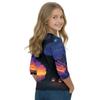 Kids Halloween Three-Quarter Sleeve Round Neck T-Shirt with Pumpkin Witch Print Casual Daily Wear
