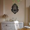 Iron Wall Art Black White Mandala Baroque Style Metal Decor for Indoor Outdoor Home