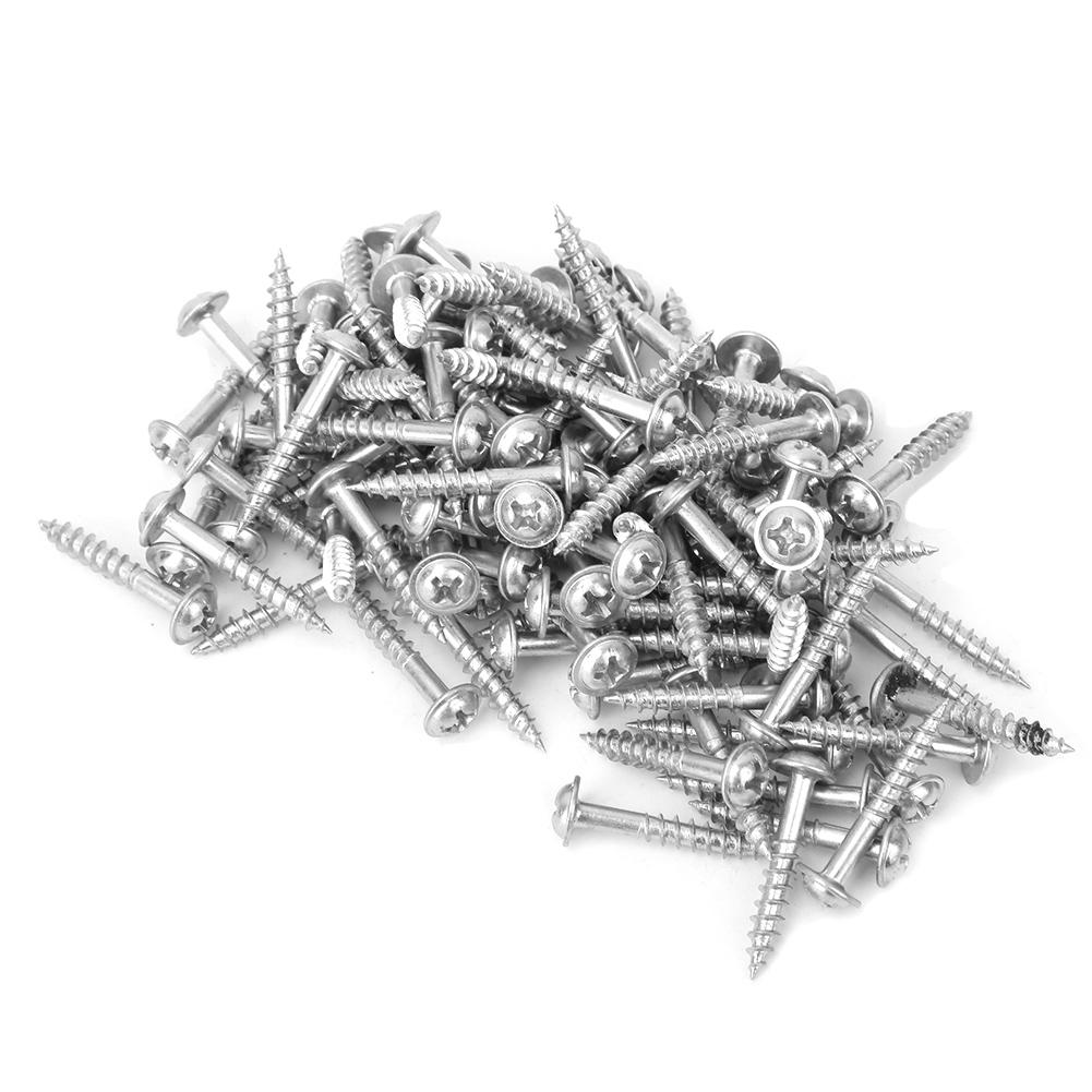 100 Pcs Zinc Plated M4 25mm Oblique Self Tapping Screws Set Mechanical Electronic Tool