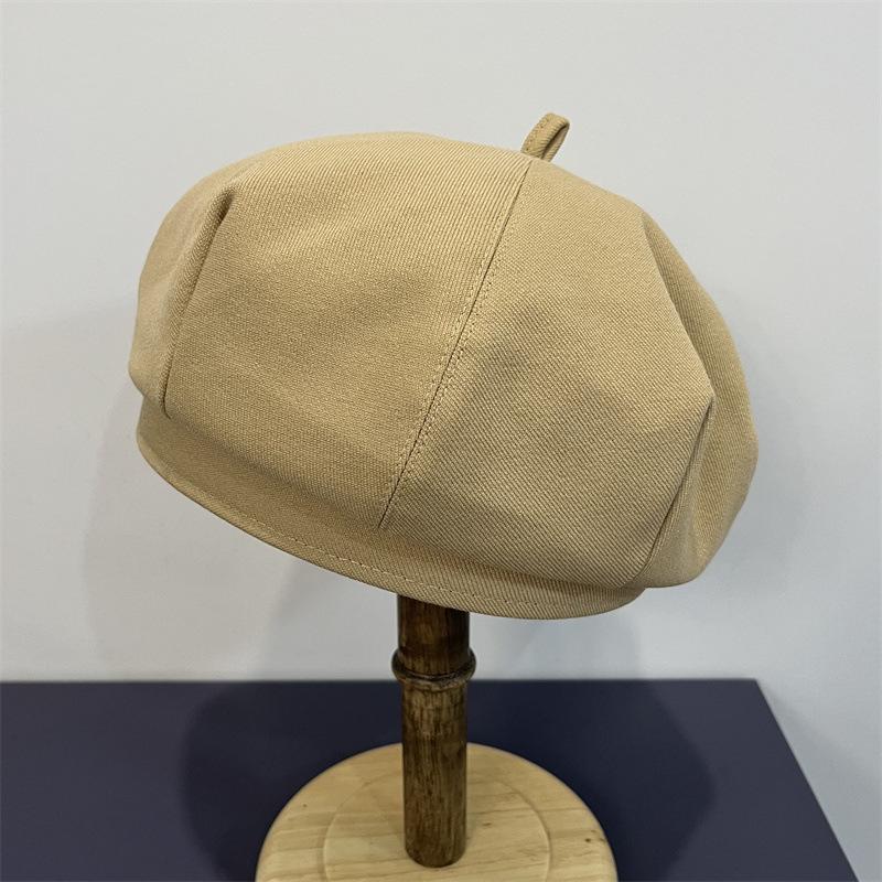 Autumn and Winter Solid Color Beret Female British Retro Bud Hat Fashion Versatile Pumpkin Hat Painter Hat