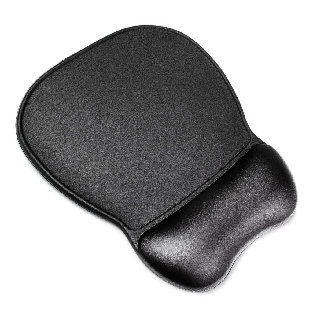 Ergonomic Mouse and Wrist Rest Gel Eco Leather Large Anti-slip - Black