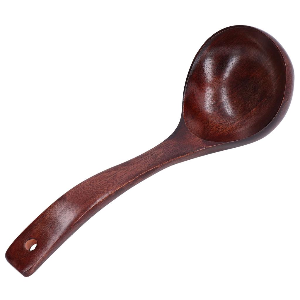 2Pcs Wooden Spoon Wood Scoop Ladle Handle Set Kit for Porridge Coffee Dessert