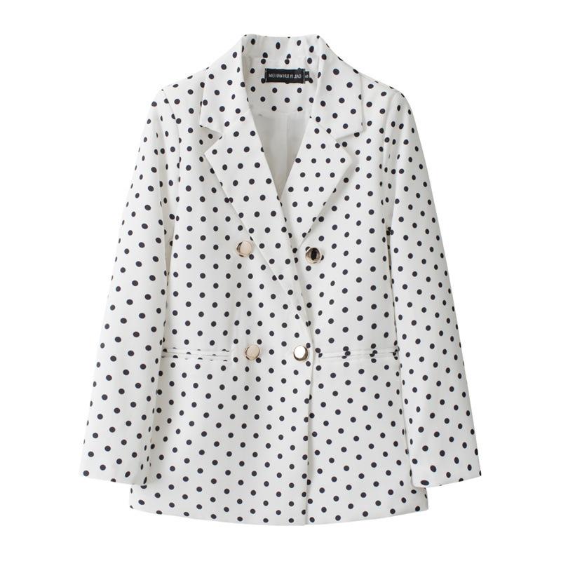 Women Long Sleeve Blazer Jacket Lapel Double Breasted Gold Button Loose Fit Office Casual Suit Outerwear Coat