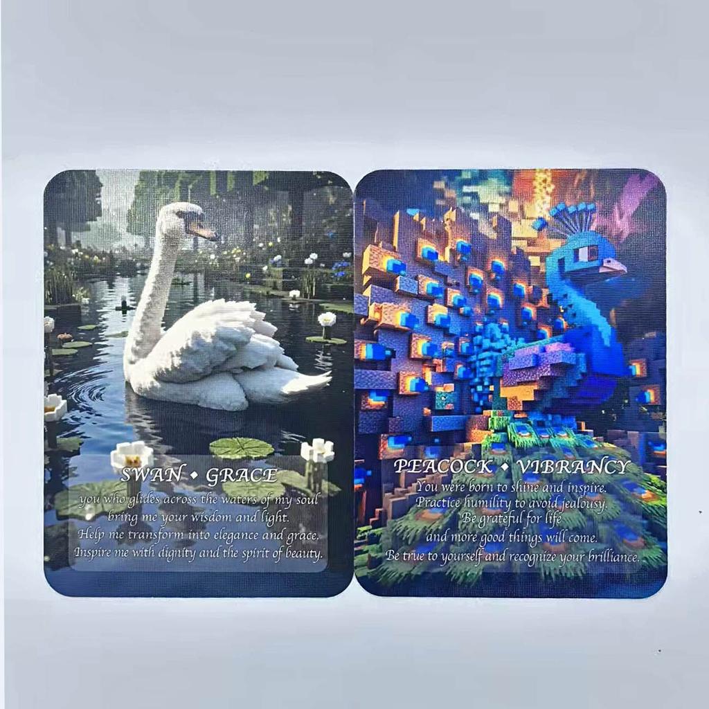 Spirit of The Animals Oracle Deck 9*13cm - 52 Voxel Art Wisdom Cards - Unique Animal Spirit Guide
