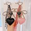 PU Leer Hart En Strik Sleutelhanger Met Modieuze Geweven Lanyard Handgemaakte Tas Bedel Veelzijdige Sleutelhouder Voor Vrouwen