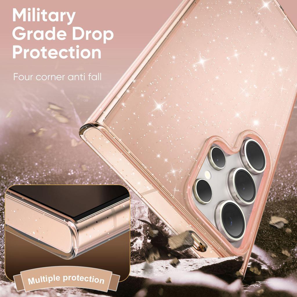 Compatible Samsung Phone Case: S25 Ultra, S24 Starry Sky Glitter, S23 Antibacterial, A56 Protective, A26 Transparent.