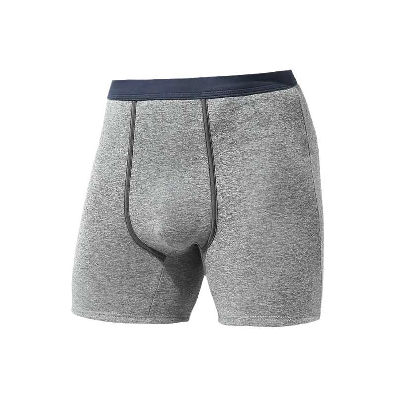Men's Plus Velvet Thermal Anti-Friction Boxer Shorts - Extended Length, Autumn & Winter Collection for Middle-Aged & Elderly.