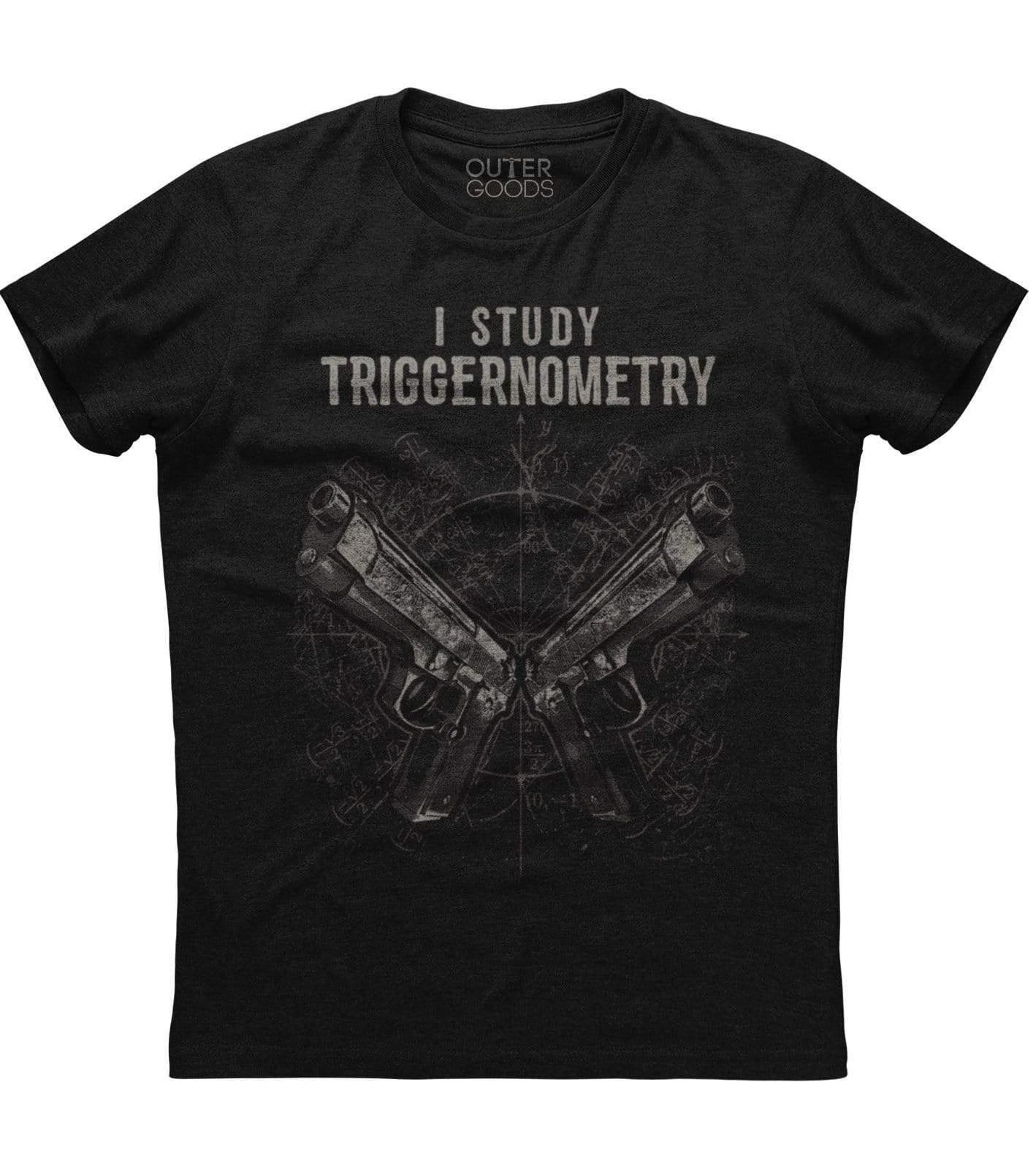 I Study Triggernometry, Gun Printed Men s New Patriotic Trending Black T-shirt 2XL