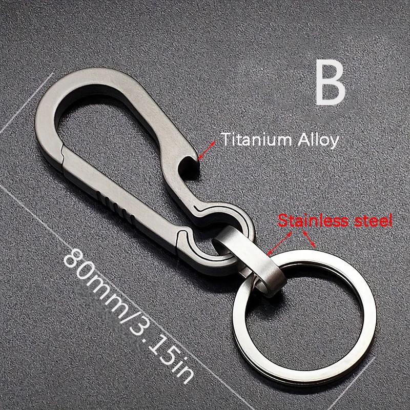 Titantium Carabiner Keychain Carabiner Hook Key Ring Key Holder with Bottle Opener for Camping Hiking Fishing Travel Outdoor
