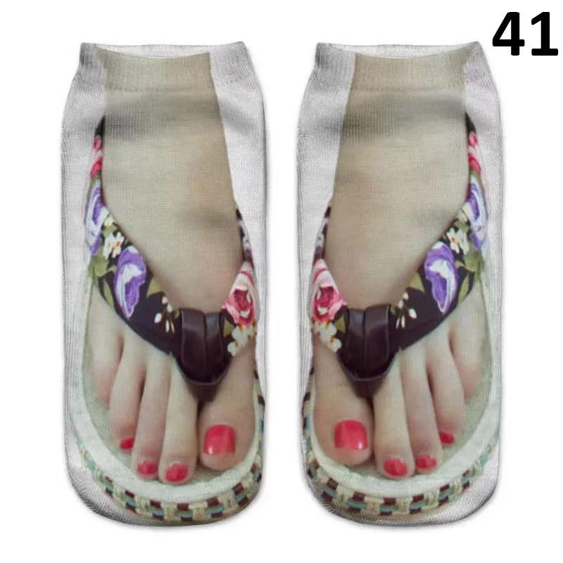 Uformelle flip-flops mønster tøfler sandaler korte sokker mannskap strømper lave ankelsokker