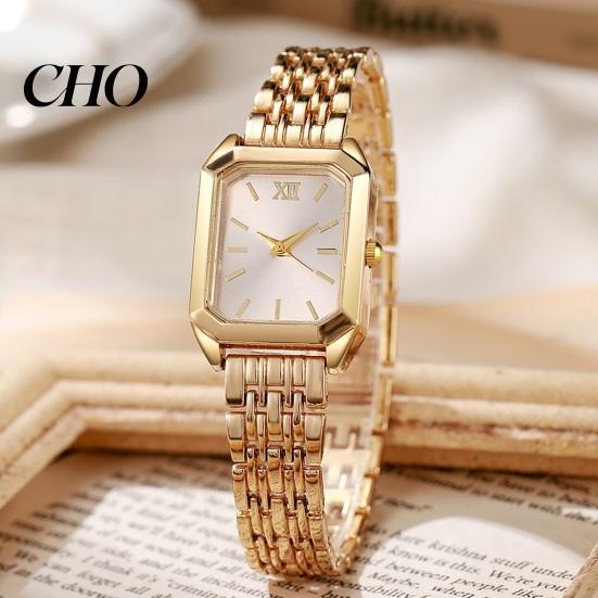 Light Luxury Watch Ladies Style Square Dial Steel Modern Minimalist Strap Embellishment for Office Party Date Night Women Quartz