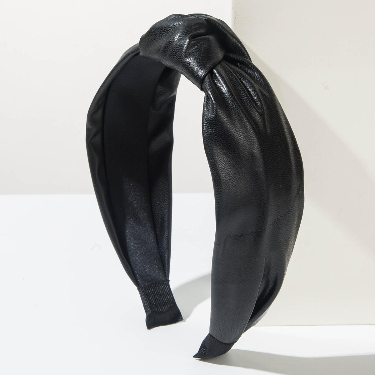 

New Style Fashionable Knot-shaped Wide-brimmed Headband - Simple and Elegant, Suitable for Daily Wear and Versatile Accessory. чёрный