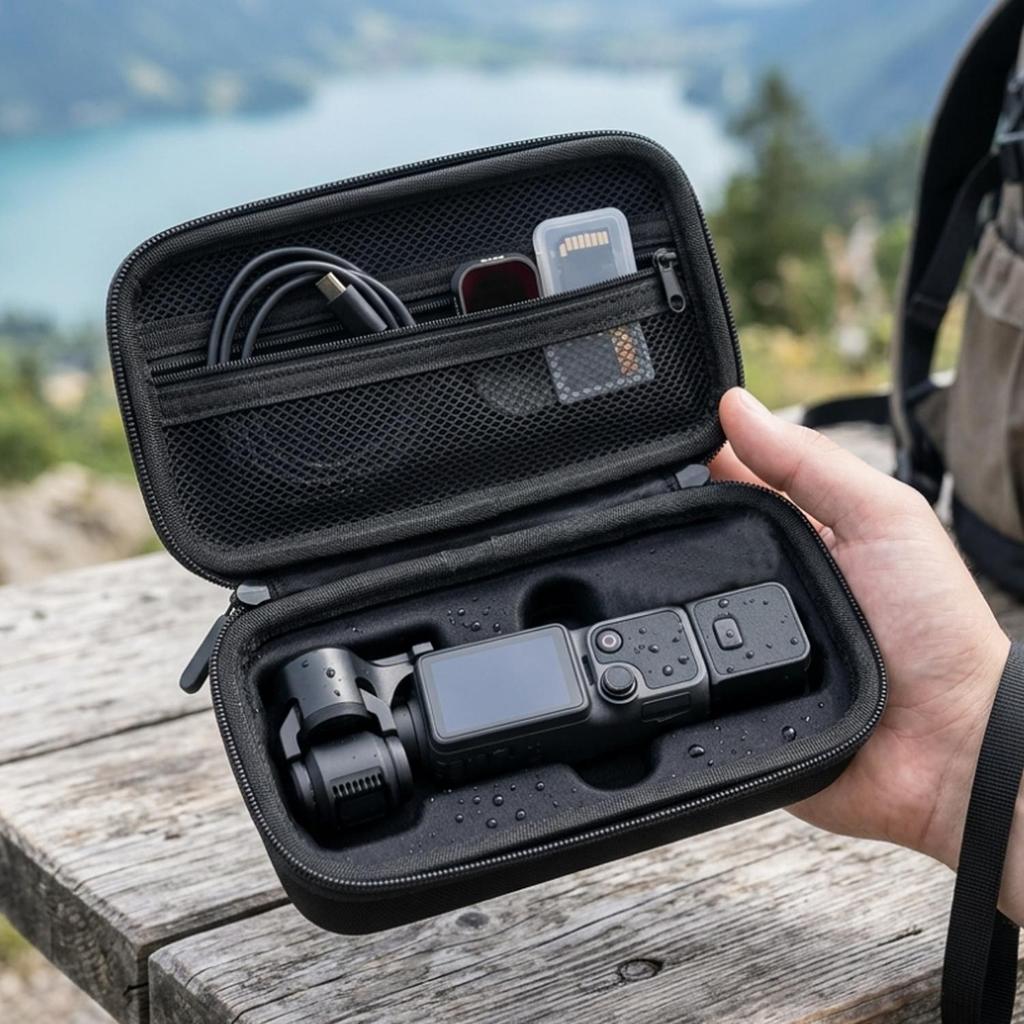 Portable Camera Case for DJI Osmo Pocket 4 Waterproof Scratch Resistant Protective Bag Hard Shell with Lanyard for DJI Pocket4
