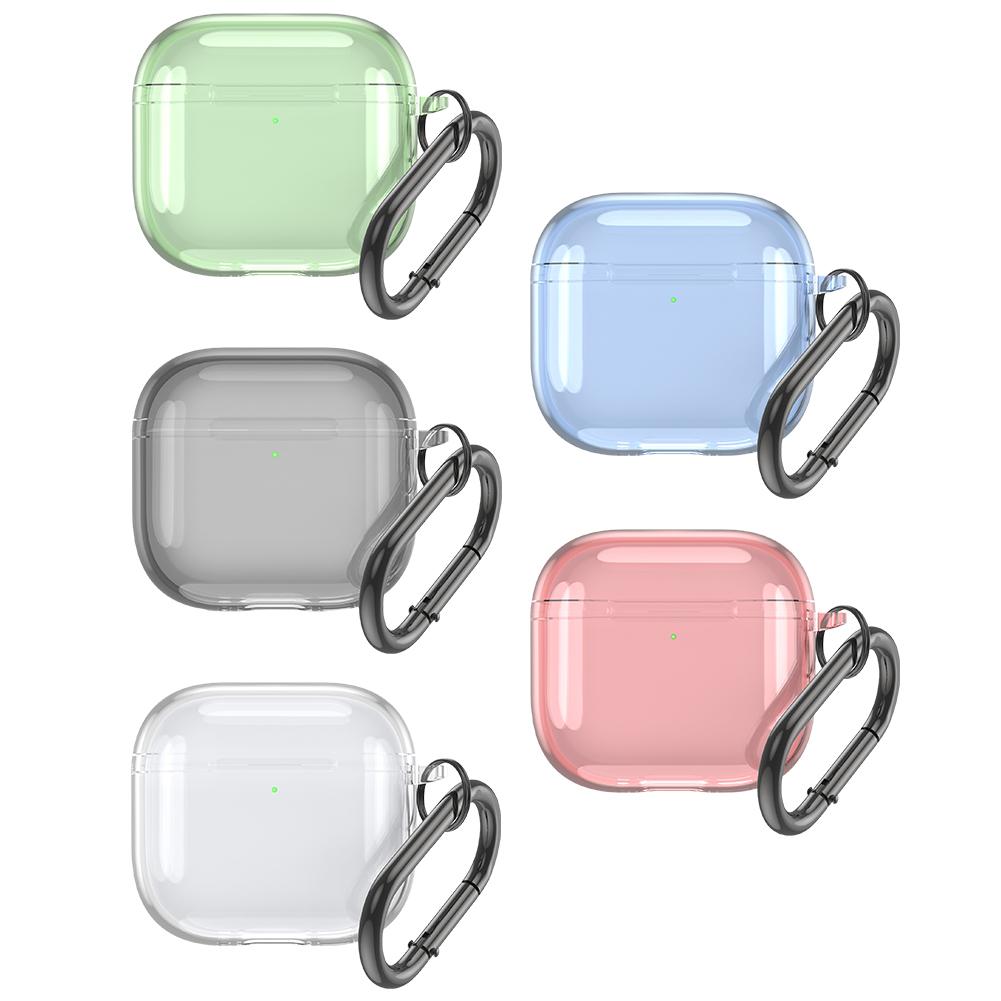 Clear Case For Apple AirPods 4th Gen Transparent Soft TPU Wirelsss Headphones Protective Cover with Hook For Air Pods 4 Bumper