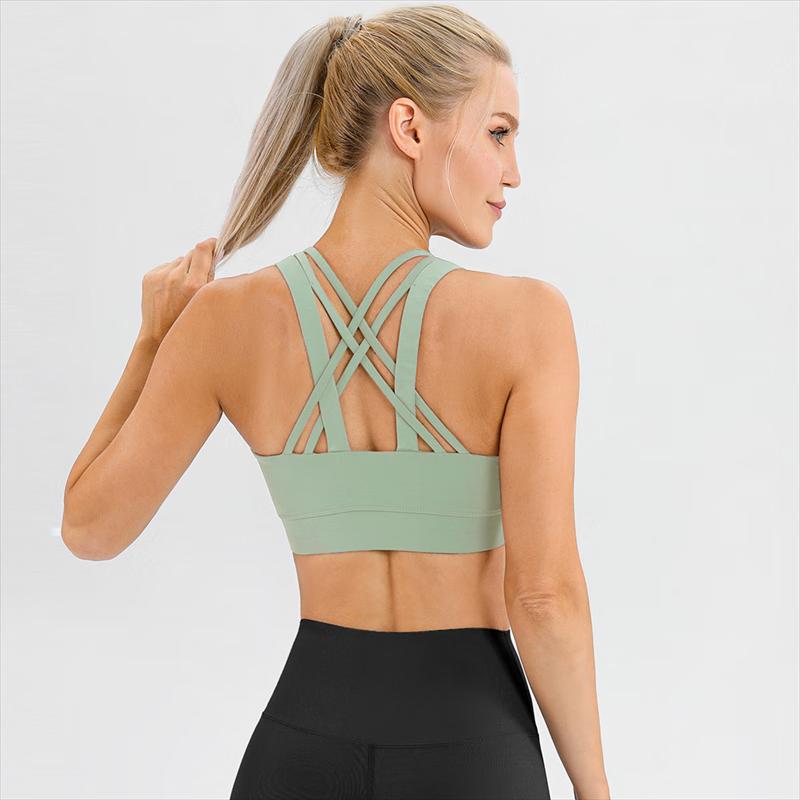 Women's Double-Sided Nude Feel Crisscross Back Yoga Sports Bra
