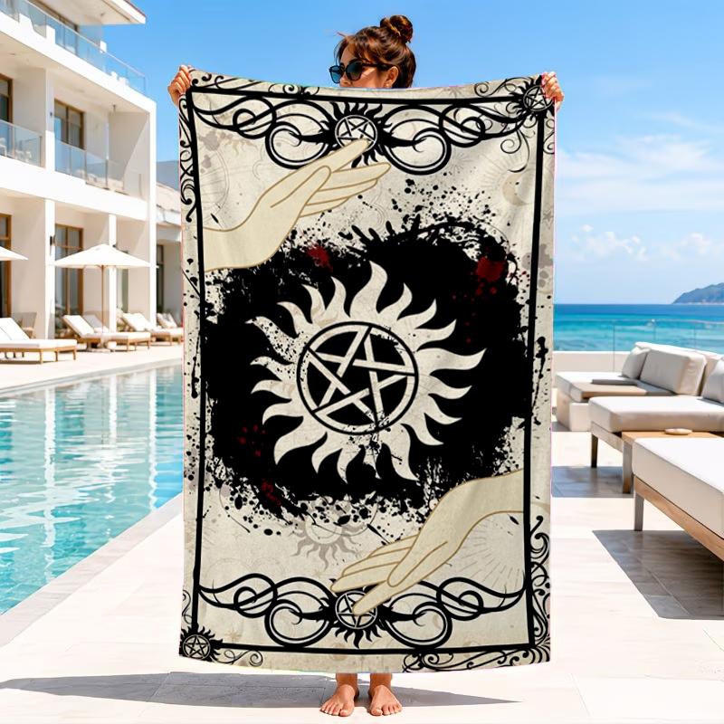 Natural Symbolism Beach Towel, Microfiber Beach Towel, Perfect For Pool, Beach, Travel, Home Decor Beach Party Fan Gifts