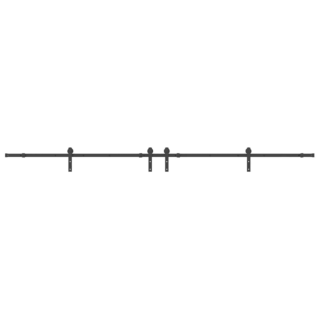 Sliding Door Hardware Set 366 cm Steel Black