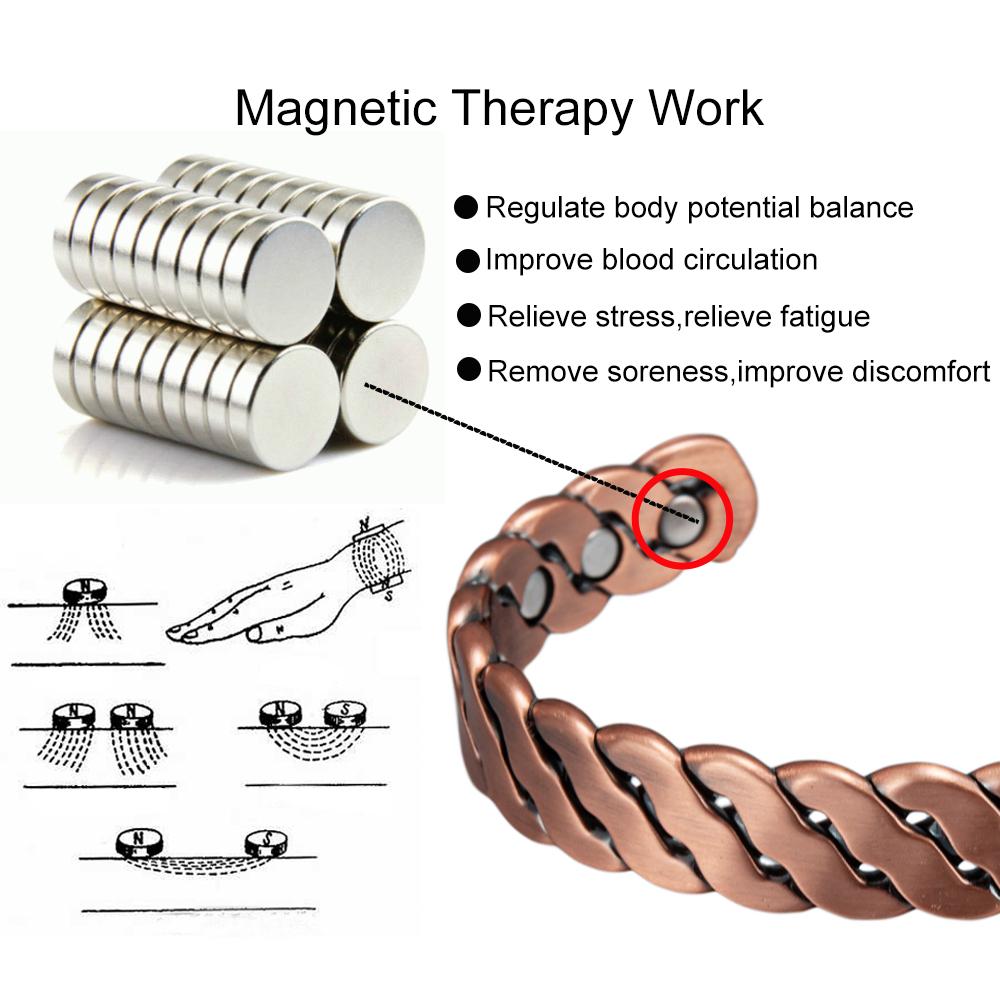 Vinterly Pure Copper Bracelets Twisted Handmade Braided 12mm Adjustable Bangles Health Energy High Magnet Jewelry Resizable Cuff