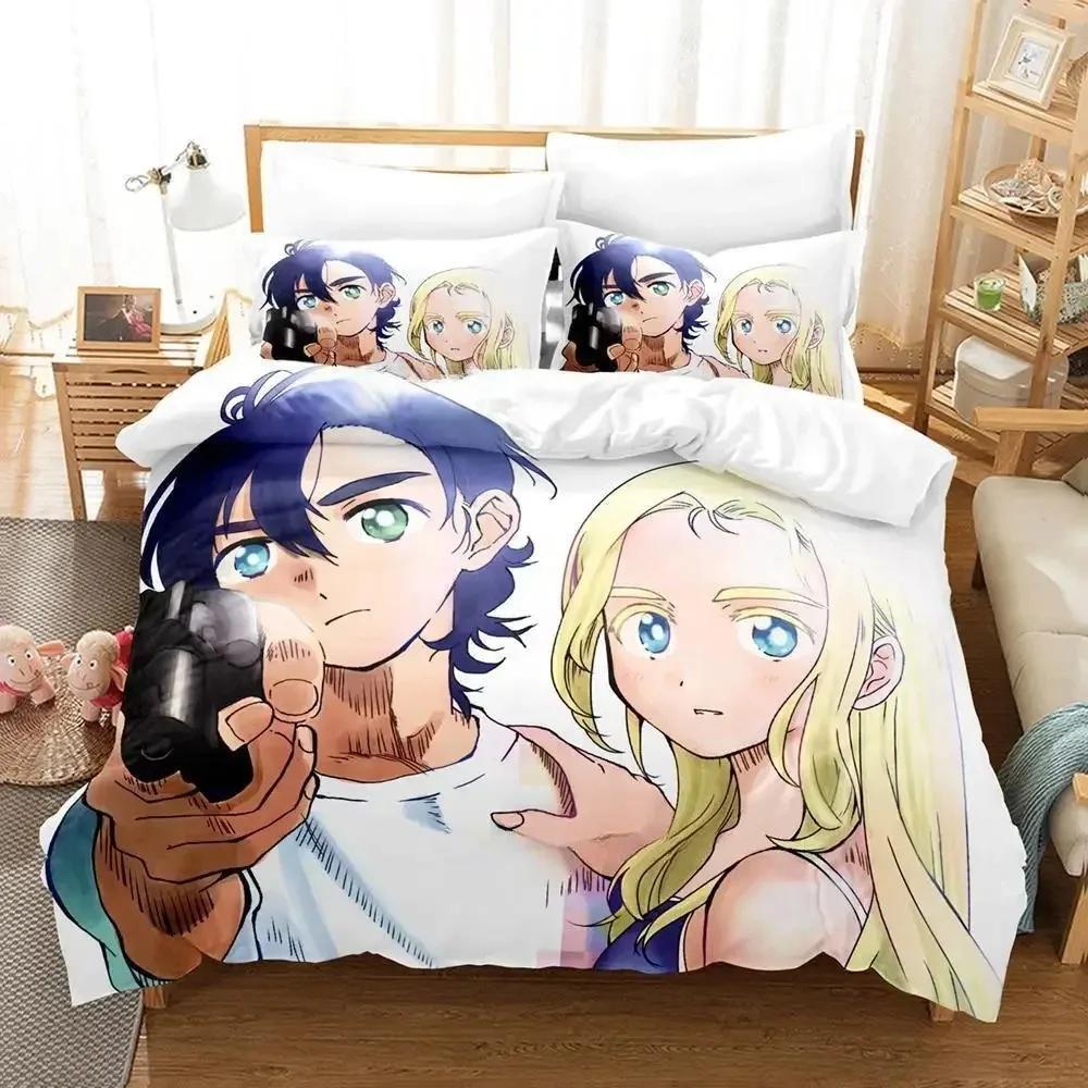 Nytt sommar-tid rendering sängklädesset tecknad anime tredelat set vuxen barn sovrum påslakanset 3D kawaii flickor enkelsängsset