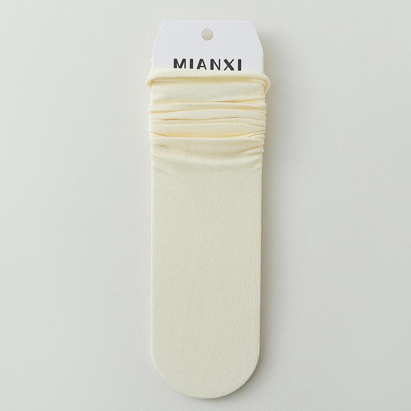 Female Summer Thin Cotton Month Son In The Tube Boneless Pile Socks