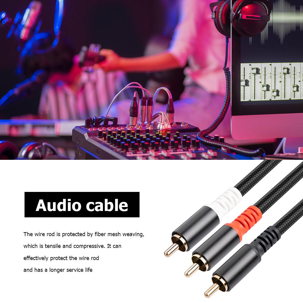 1/2/3/5M RCA To 2 RCA Adapter Audio Cable Flexible RCA To 2RCA Y Splitter Cable Auxiliary Audio Cord for TV Amplifier DVD Player