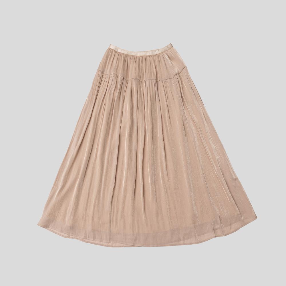 Peulaudeumali Pm_Shiny Champagne Skirt_Light Biege