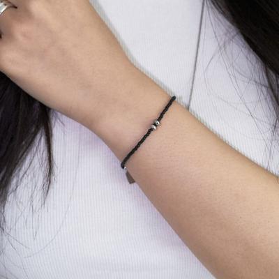 OURPIERRE SILVER DONUT BRACELET BLACK