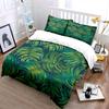 Tropical Green Leaf Pattern Bedding Set For Kids Luxury Gift 3Pcs Digital Print Comforter Set Soft Comfortable Breathable