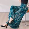 Summer Wide Leg Pants Women Clothes Casual Elastic Waist Plus Size High Waist Trousers Summer Bottoms